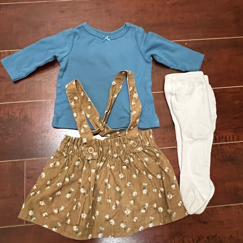 Carter's Baby Girls 3 Piece Tee and Jumper Set Size 3M
